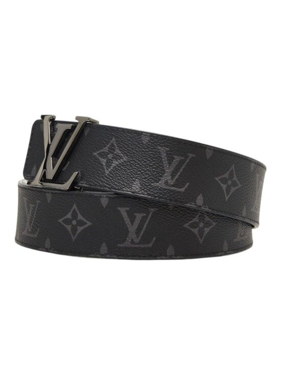 Louis Vuitton Monogram Eclipse Belt LV Initial 40 mm Reversible 38 Black Leather main image 4